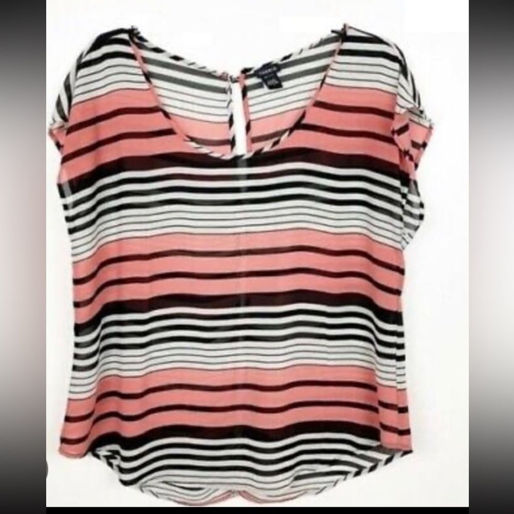 Torrid Striped Chiffon Top